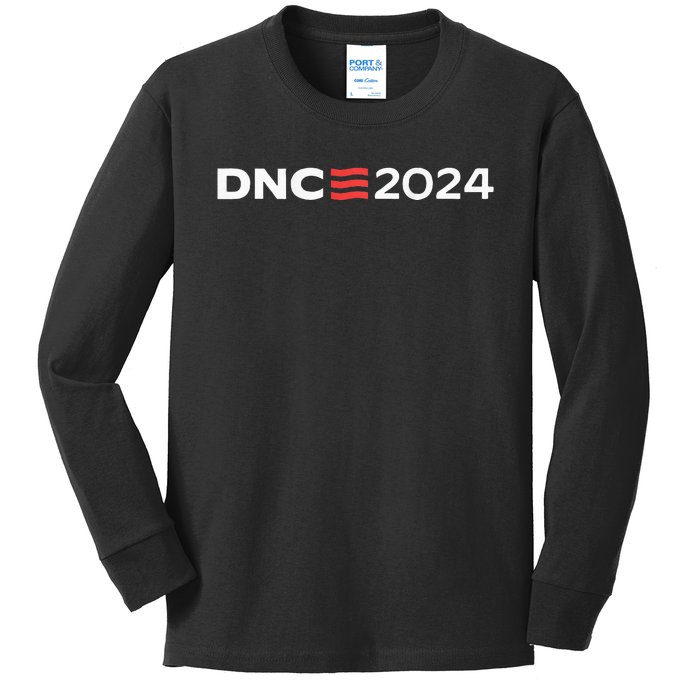 Dnc 2024 Democratic Convention With 2 Side Kids Long Sleeve Shirt