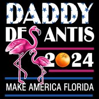 Daddy 2024 Desantis Make America Florida Flamingo And Orange Stripe Pom Pom Beanie