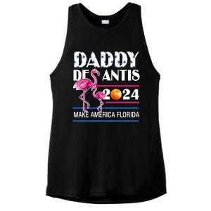 Daddy 2024 Desantis Make America Florida Flamingo And Orange Ladies PosiCharge Tri-Blend Wicking Tank