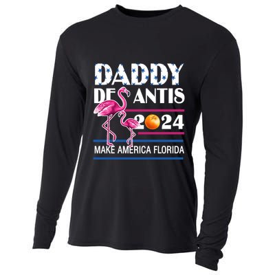 Daddy 2024 Desantis Make America Florida Flamingo And Orange Cooling Performance Long Sleeve Crew
