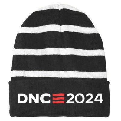 Dnc 2024 Democratic Convention Striped Beanie with Solid Band