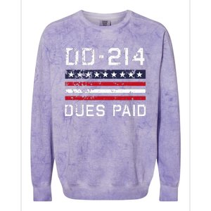 Dd 214 Dues Paid Us Military Veteran Alumni Served Flag Colorblast Crewneck Sweatshirt