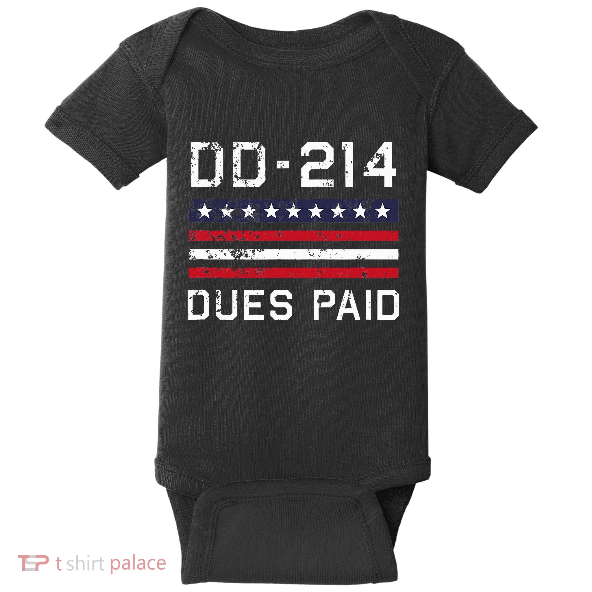 Dd 214 Dues Paid Us Military Veteran Alumni Served Flag Baby Bodysuit