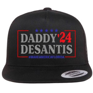 Daddy 2024 Desantis Make America Florida Flat Bill Trucker Hat