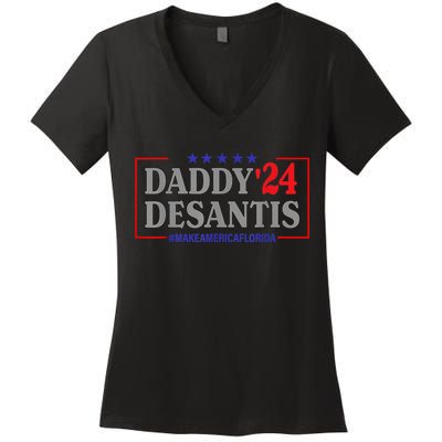 Daddy 2024 Desantis Make America Florida Women's V-Neck T-Shirt