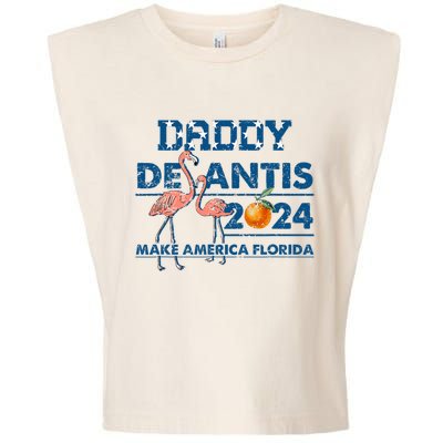 Daddy 2024 Desantis Make America Florida Flamingo And Orange Garment-Dyed Women's Muscle Tee