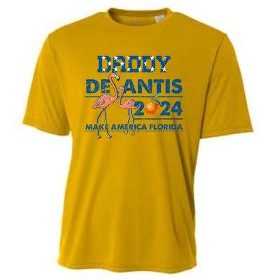 Daddy 2024 Desantis Make America Florida Flamingo And Orange Cooling Performance Crew T-Shirt