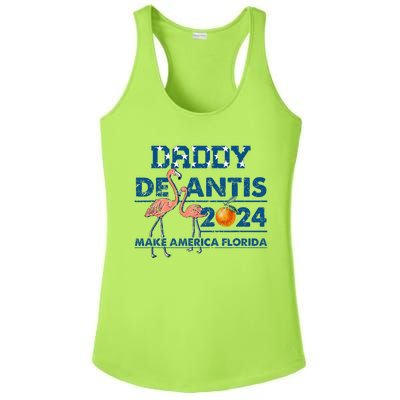 Daddy 2024 Desantis Make America Florida Flamingo And Orange Ladies PosiCharge Competitor Racerback Tank