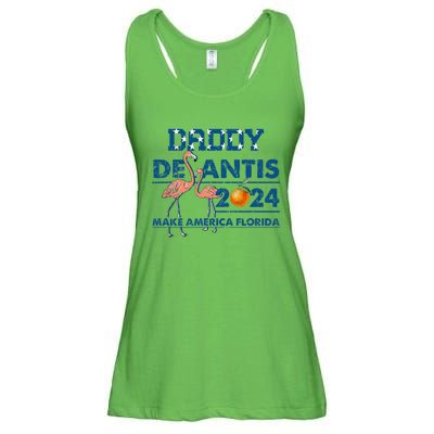 Daddy 2024 Desantis Make America Florida Flamingo And Orange Ladies Essential Flowy Tank