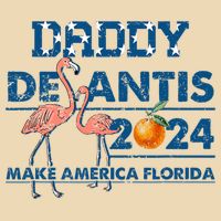Daddy 2024 Desantis Make America Florida Flamingo And Orange Drawstring Bag