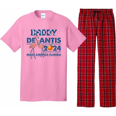 Daddy 2024 Desantis Make America Florida Flamingo And Orange Pajama Set