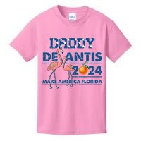 Daddy 2024 Desantis Make America Florida Flamingo And Orange Kids T-Shirt