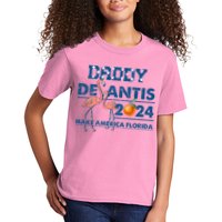 Daddy 2024 Desantis Make America Florida Flamingo And Orange Kids T-Shirt