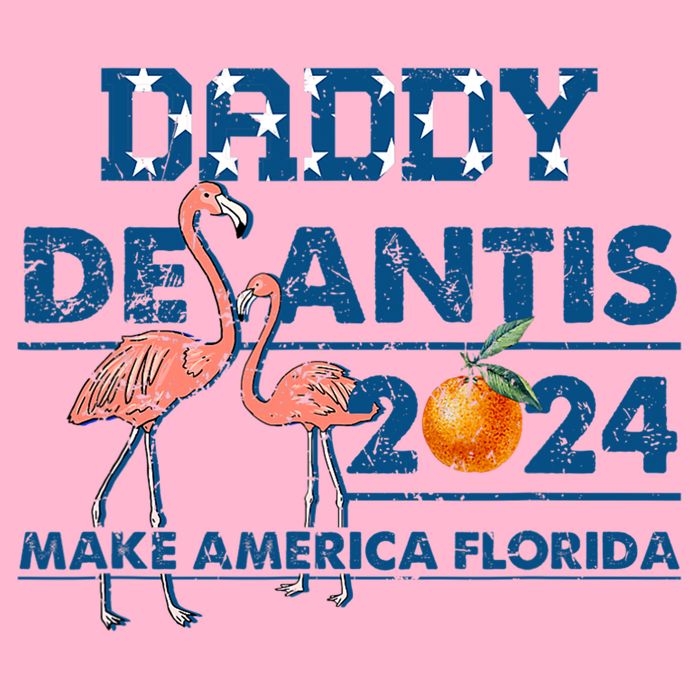 Daddy 2024 Desantis Make America Florida Flamingo And Orange Kids T-Shirt