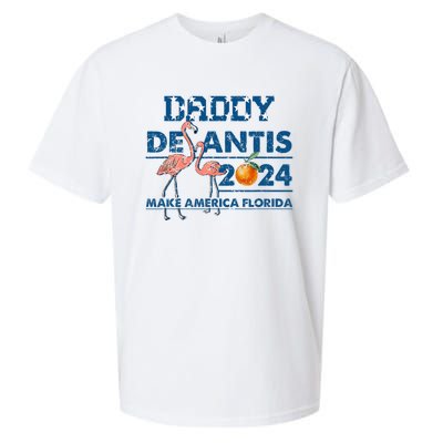 Daddy 2024 Desantis Make America Florida Flamingo And Orange Sueded Cloud Jersey T-Shirt