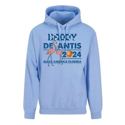 Daddy 2024 Desantis Make America Florida Flamingo And Orange Unisex Surf Hoodie