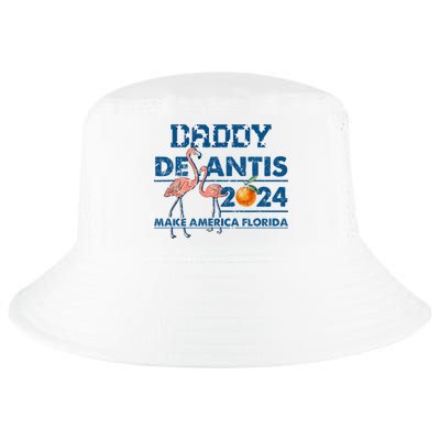Daddy 2024 Desantis Make America Florida Flamingo And Orange Cool Comfort Performance Bucket Hat