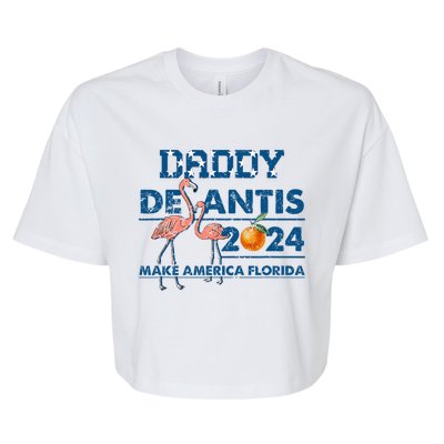 Daddy 2024 Desantis Make America Florida Flamingo And Orange Bella+Canvas Jersey Crop Tee