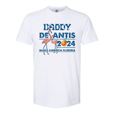 Daddy 2024 Desantis Make America Florida Flamingo And Orange Softstyle CVC T-Shirt