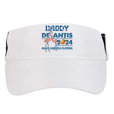 Daddy 2024 Desantis Make America Florida Flamingo And Orange Adult Drive Performance Visor