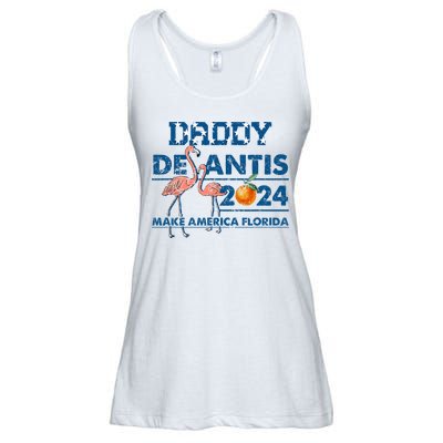 Daddy 2024 Desantis Make America Florida Flamingo And Orange Ladies Essential Flowy Tank
