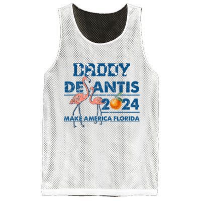 Daddy 2024 Desantis Make America Florida Flamingo And Orange Mesh Reversible Basketball Jersey Tank