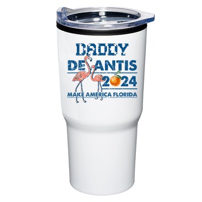 Daddy 2024 Desantis Make America Florida Flamingo And Orange Tumbler