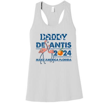 Daddy 2024 Desantis Make America Florida Flamingo And Orange Women's Racerback Tank