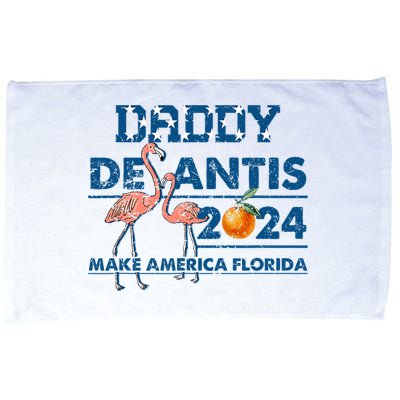 Daddy 2024 Desantis Make America Florida Flamingo And Orange Microfiber Hand Towel