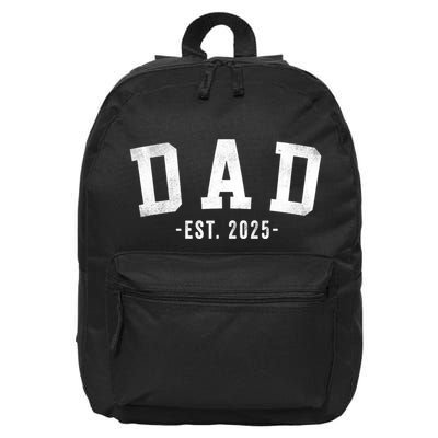 Dad 2025 Dad To Be New Dad Gifts Classic Bold Font 16 in Basic Backpack