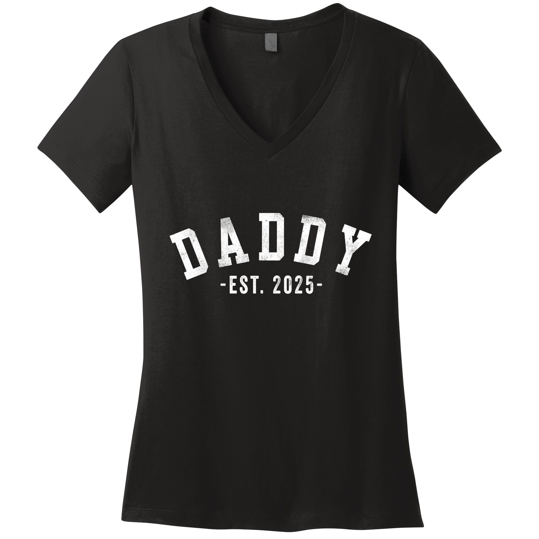 Daddy 2025 Daddy To Be New Daddy Gifts Classic Bold Font Women's V-Neck T-Shirt