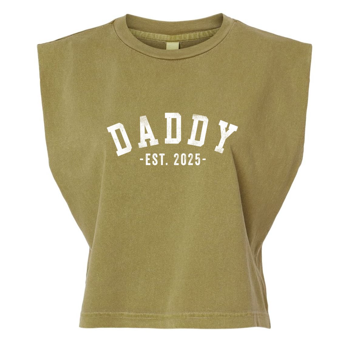 Daddy 2025 Daddy To Be New Daddy Gifts Classic Bold Font Garment-Dyed Women's Muscle Tee