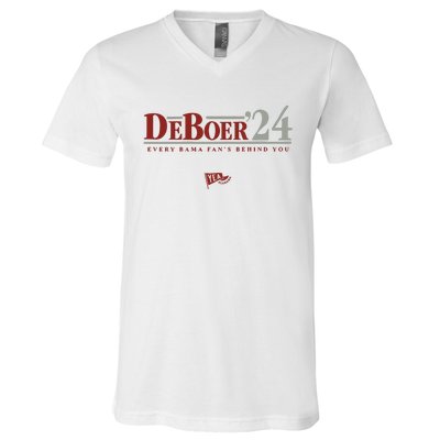 Deboer 24 Every Bama Fans Behind You V-Neck T-Shirt