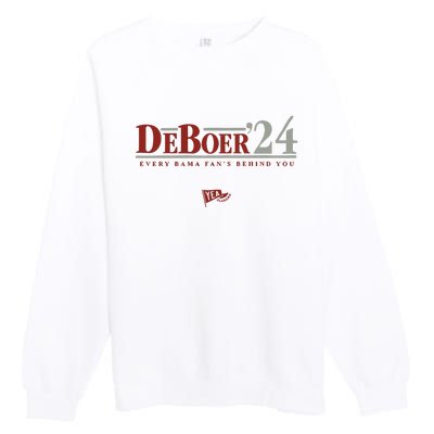 Deboer 24 Every Bama Fans Behind You Premium Crewneck Sweatshirt