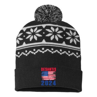 Desantis 2024 Election Ron Desantis For President In 2024 USA-Made Snowflake Beanie