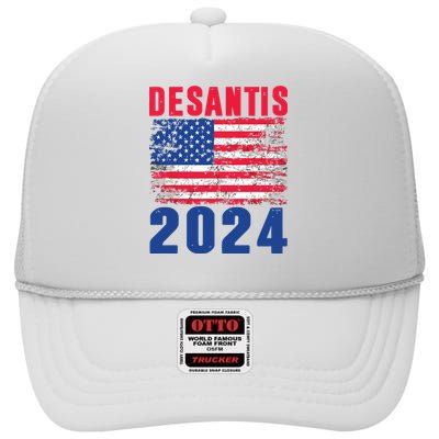 Desantis 2024 Election Ron Desantis For President In 2024 High Crown Mesh Back Trucker Hat