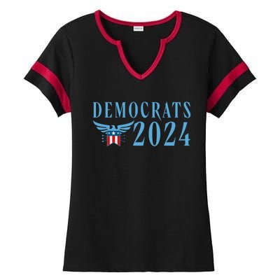 Democrats 2024 Election Logo Ladies Halftime Notch Neck Tee