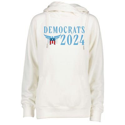 Democrats 2024 Election Logo Womens Funnel Neck Pullover Hood