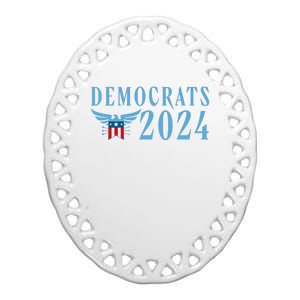 Democrats 2024 Election Logo Ceramic Oval Ornament