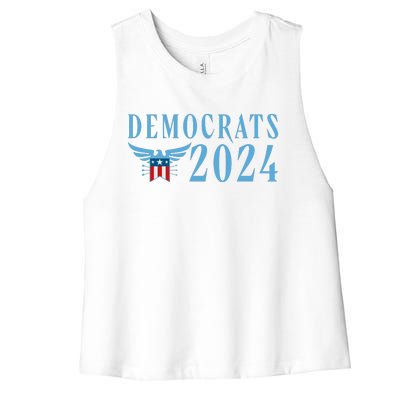 Democrats 2024 Election Logo Women's Racerback Cropped Tank