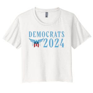 Democrats 2024 Election Logo Women's Crop Top Tee