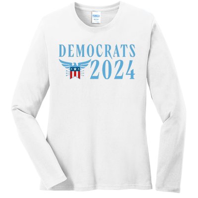 Democrats 2024 Election Logo Ladies Long Sleeve Shirt