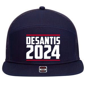 DeSantis 2024 Election 7 Panel Mesh Trucker Snapback Hat