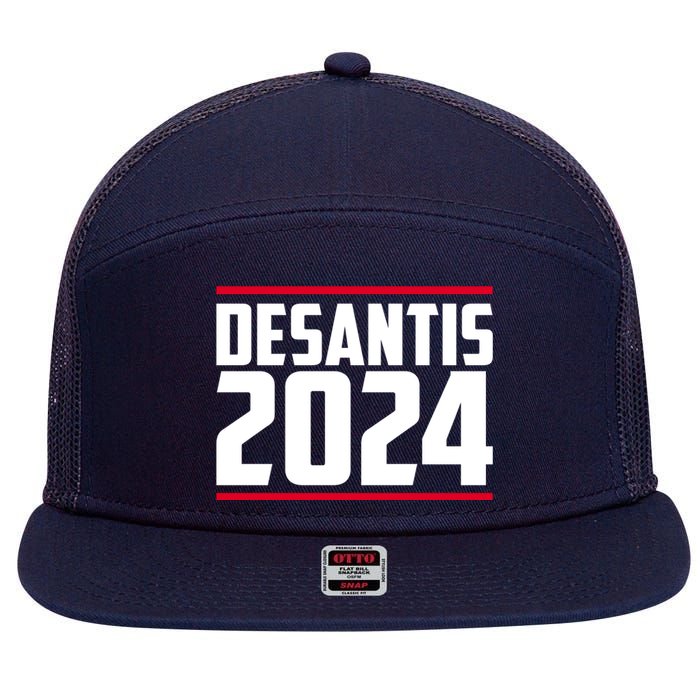 DeSantis 2024 Election 7 Panel Mesh Trucker Snapback Hat