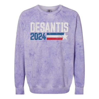 Desantis 2024 For President Vintage Distressed Desantis 2024 Colorblast Crewneck Sweatshirt