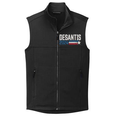 Desantis 2024 For President Vintage Distressed Desantis 2024 Collective Smooth Fleece Vest