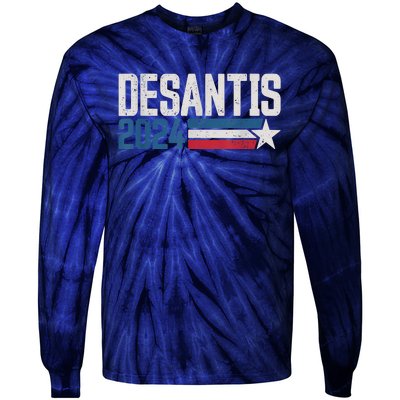 Desantis 2024 For President Vintage Distressed Desantis 2024 Tie-Dye Long Sleeve Shirt