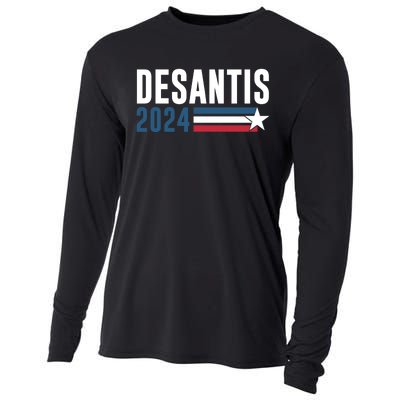 Desantis 2024 For President Vintage Distressed Desantis 2024 Cooling Performance Long Sleeve Crew