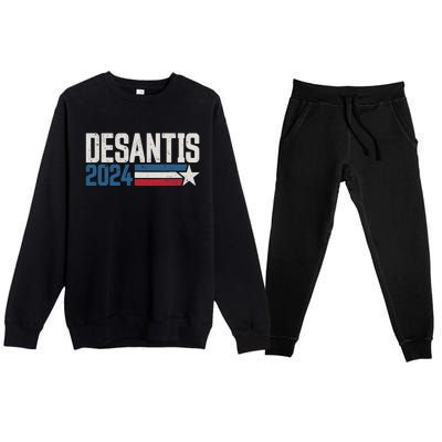 Desantis 2024 for President Vintage Distressed Desantis 2024 Premium Crewneck Sweatsuit Set