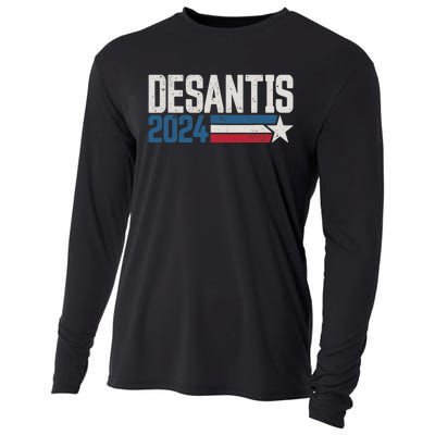 Desantis 2024 for President Vintage Distressed Desantis 2024 Cooling Performance Long Sleeve Crew